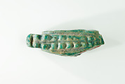 Crocodile amulet, Faience