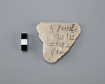 Hieratic ostracon, Limestone, ink, paint
