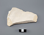 Hieratic ostracon with short list in red and black, Limestone, ink, paint