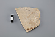 Hieratic ostracon, Limestone, ink, paint