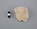Ostracon with hieroglyph and hieratic, Limestone, ink, paint