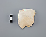 Ostracon with hieroglyph and hieratic, Limestone, ink, paint