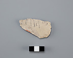Hieratic ostracon, Limestone, ink, paint