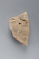 Hieratic ostracon, Pottery, ink, paint