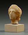 Head, female, Travertine (Egyptian alabaster)