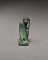 Monkey kneeling and resting its head in a hand, Bronze