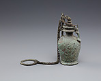 Bottle with stopper and suspension ring, possibly intended for unguent, Bronze or copper alloy