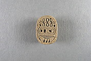 Scarab, Faience, traces of green glaze