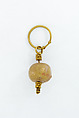 Gilded glass earring, Glass, gold