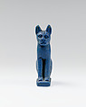 Cat amulet, Dark blue faience
