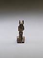 Anubis (?) supporting a large djed pillar, wood