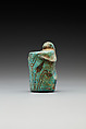 Kohl jar, monkey, Faience