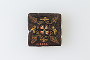 Inlay fragment, conventional floral pattern, Mosaic glass