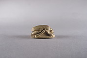 Scarab with Hieroglyphs, Faience