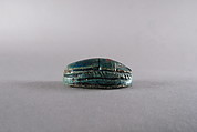 Scarab with Inscription Related to Ptah, Glazed steatite