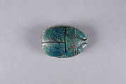 Scarab with Inscription Related to Ptah, Glazed steatite