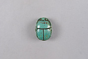 Scarab with blessing, Glazed steatite