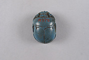 Scarab with blessing, Egyptian Blue
