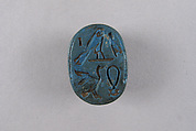 Scarab with blessing, Egyptian Blue