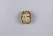 Scarab with a Hippo and a Lion, Faience