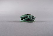 Scarab with Hieroglyphs, Faience, with modern green color