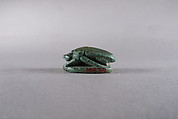 Scarab with Hieroglyphs, Faience, with modern green color
