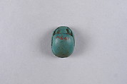Scarab with Hieroglyphs, Faience