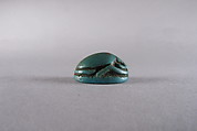 Scarab with Hieroglyphs, Faience
