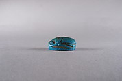Scarab Decorated with a Lotus Flower, Faience