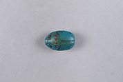 Scarab Decorated with a Lotus Flower, Faience