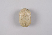 Scarab Decorated with Scrolls and Hieroglyphs, Glazed steatite