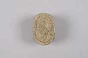 Scarab Decorated with Scrolls and Hieroglyphs, Glazed steatite