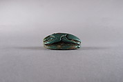 Scarab Inscribed with the Symbols of Neit, Khepri and Re, Faience