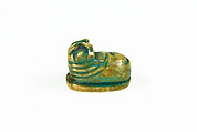 Seal Amulet in the Shape of a Hippopotamus, Glazed steatite