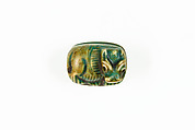 Seal Amulet in the Shape of a Hippopotamus, Glazed steatite