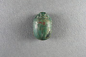 Scarab, Steatite, green glaze