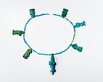Seven Amulets on a String of Beads, Faience
