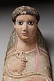 Plaster Portrait Mask of a Youth, Plaster, linen, paint, lapis lazuli, glass