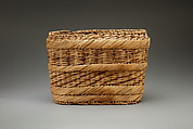 Basket, divided to hold three bottles, Basketry