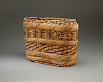 Basket, divided to hold three bottles, Basketry
