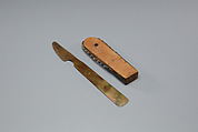 Knife Razor, Stone, cloth, bronze or copper alloy