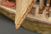 Model boat, Plastered and painted wood, linen