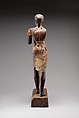 Statuette of a Young Man, Wood (probably ebony), gesso, linen, glass inlay