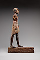 Statuette of a Young Man, Wood (probably ebony), gesso, linen, glass inlay