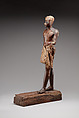 Statuette of a Young Man, Wood (probably ebony), gesso, linen, glass inlay