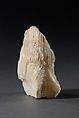 Fragment of the Corner of a Canopic Chest, Travertine (Egyptian alabaster)