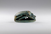 Scarab Commemorating Two Obelisks of Thutmose III, Glazed steatite