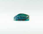 Scarab Incised with Hieroglyphs, Bright blue glazed steatite