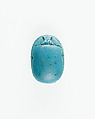 Scarab Inscribed with Hieroglyphs, Dark blue glazed faience