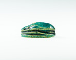 Scarab Inscribed with Hieroglyphs, Green glazed steatite